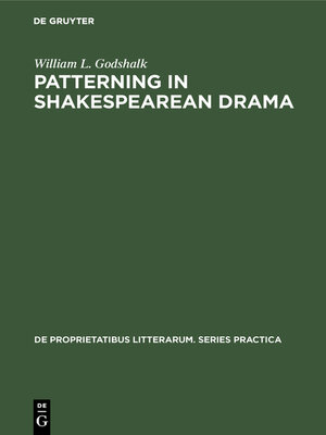 cover image of Patterning in Shakespearean Drama